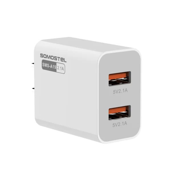 SOMOSTEL SMS-A19 Dual-USB 10W Wall Charger Kit -1