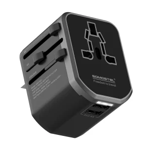 SOMOSTEL SMS-A22 Universal Worldwide Wall Charger Converter with 2 USB Ports -1