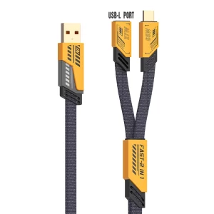 SOMOSTEL SMS-BJ16 2 to 2 Mecha Style Zinc Alloy USB Data Cable -1