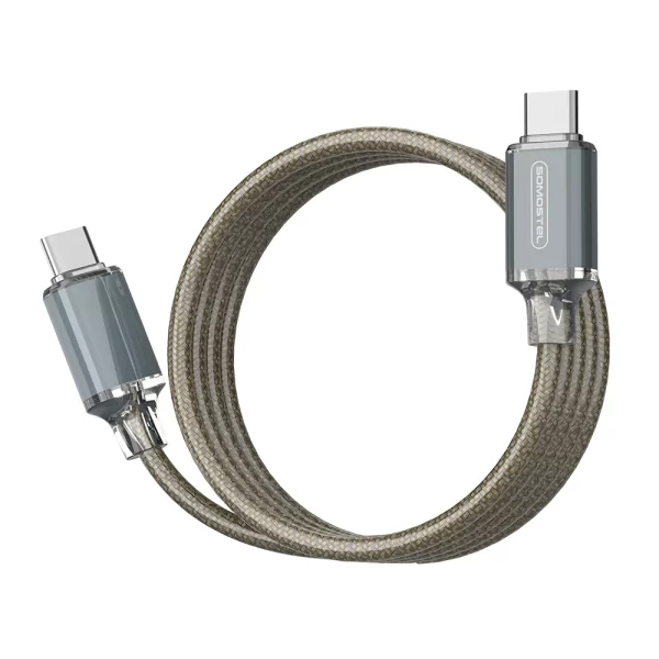 SOMOSTEL SMS-BW32 PD 60W/27W Super Fast Transparent Aluminum Alloy Data Cable