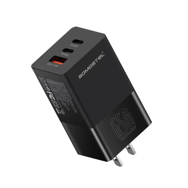SOMOSTEL SMS-Q146 65W 3 Ports Gan Fast Charging Adapter -2