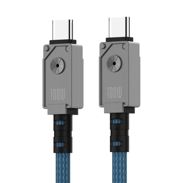 SOMOSTEL SMS-BW29 Cable trenzado de carga PD de 27 W/60 W con luz LED azul