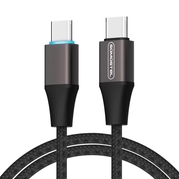SOMOSTEL SMS-BW24 60W & 27W Aluminum Alloy Braided PD Fast Cable With RGB Light -1