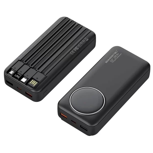 SOMOSTEL SMS-DY17 22.5W Fast Charging 20000mAh Power Bank Self-contained 4 Charging Cables -1